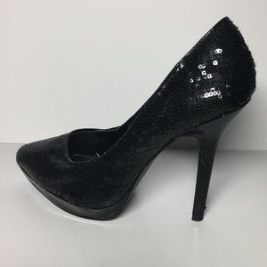 GEORGE Black Sequin Stiletto Shoes